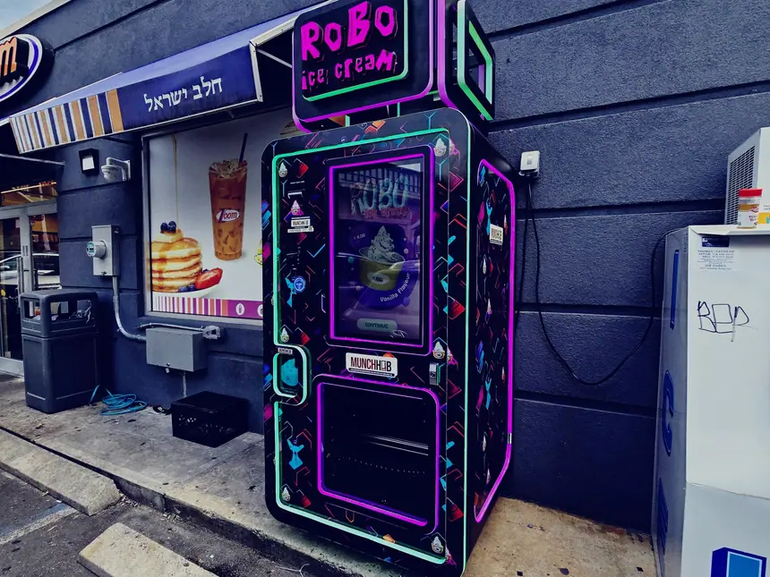 Robo Ice Cream outside a storefront