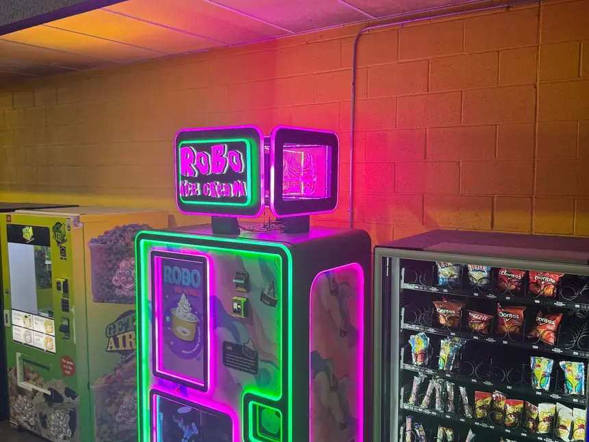 Robo Ice Cream in a vending break room